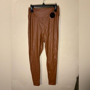 OFFLINE BY AERIE Brown Faux Leather Leggings